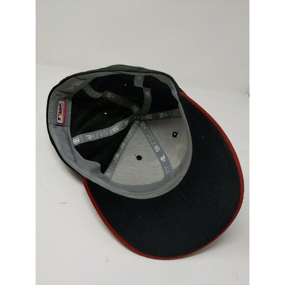 New Era 59Fifty Arizona Diamondbacks D Backs Fitted Hat Size 7 1/4 Black Red - Picture 9 of 12